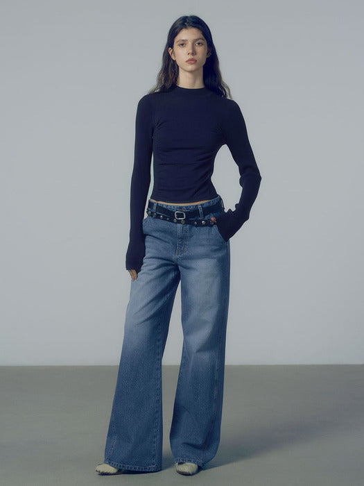 Raive Washing Wide Denim Pants in Blue