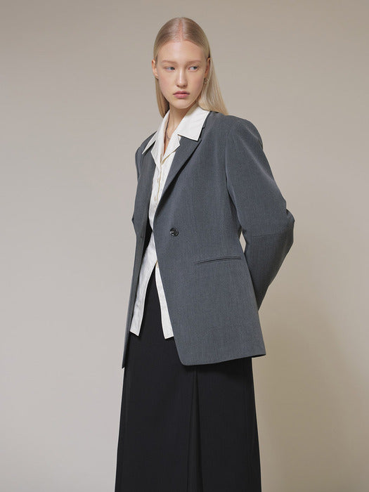 raive Basic One-button Jacket in Grey VW4SJ005-12