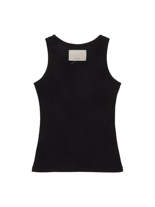 PINTUCK SLEEVELESS TOP IN BLACK