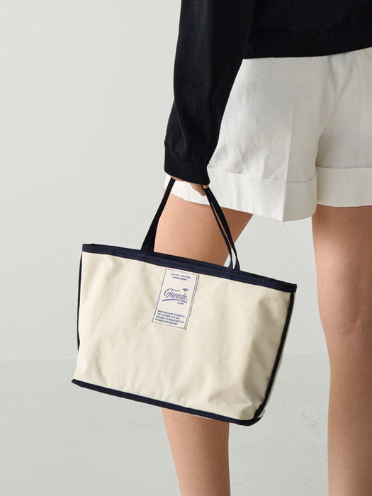 [facade pattern] Breeze Tote Bag - Ecru