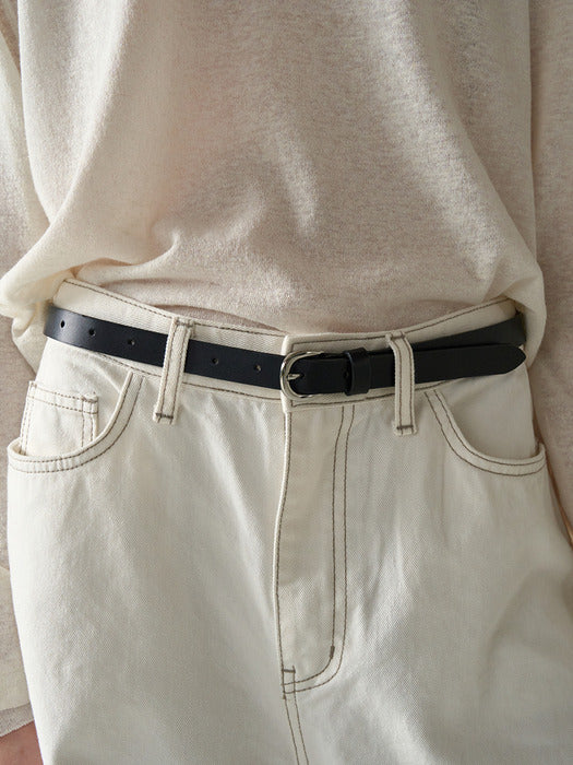 Facade Pattern Buttero Slim Leather Belt