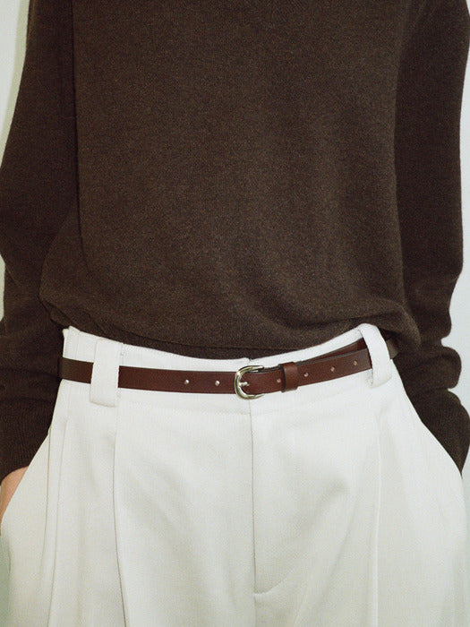 Facade Pattern Buttero Slim Leather Belt