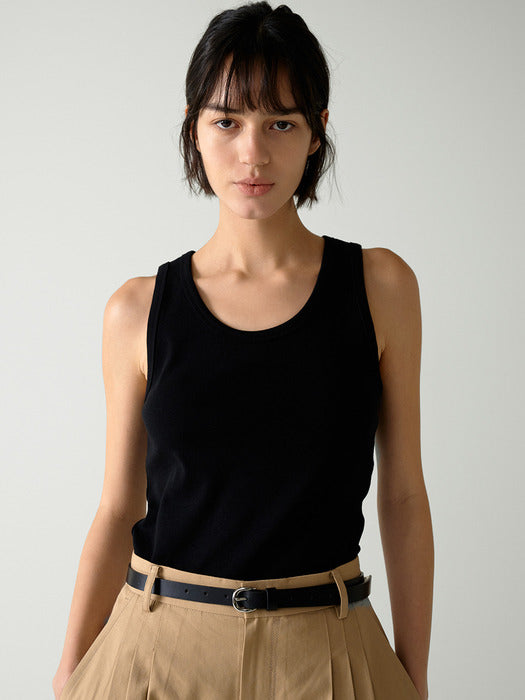 [facade pattern] U-Neck Cotton Sleeveless Top (6 colors)