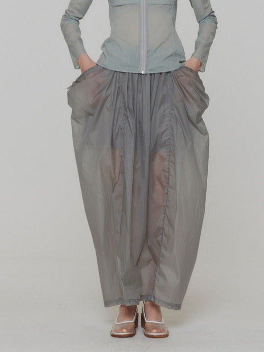 [amomento] LAYERED SHIRRING SKIRT (3 COLORS)