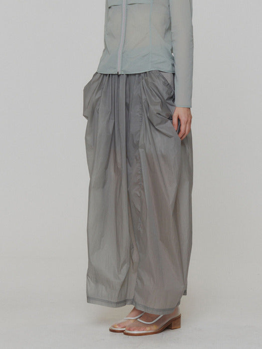 [amomento] LAYERED SHIRRING SKIRT (3 COLORS)