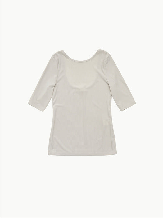 [amomento] BACK CUT OUT T-SHIRT (2 COLORS)