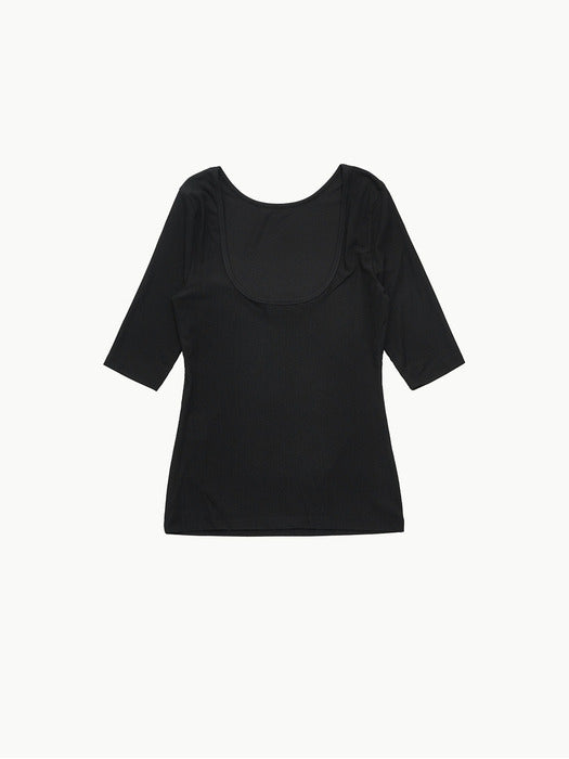 [amomento] BACK CUT OUT T-SHIRT (2 COLORS)