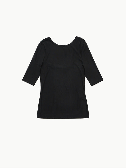 [amomento] BACK CUT OUT T-SHIRT (2 COLORS)