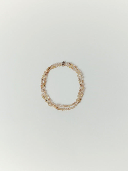 [moia] quartz long necklace (yellow mix)