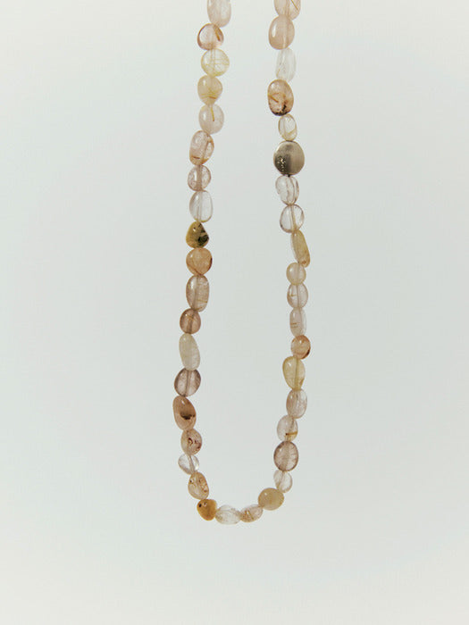 [moia] quartz long necklace (yellow mix)