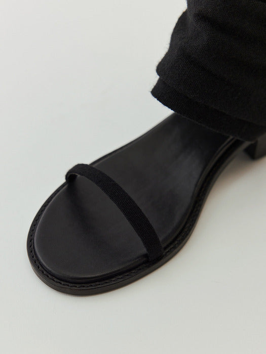 [moia] linen sandals (black)