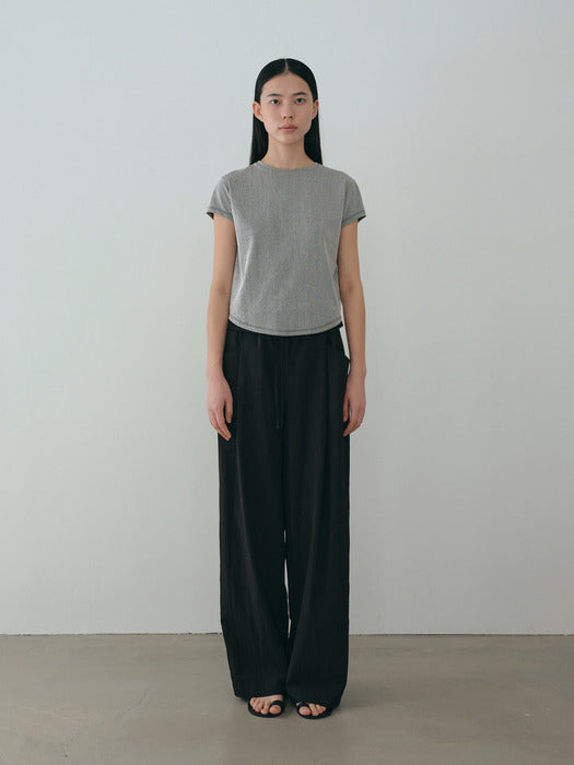 [moia] curved t-shirt (stripe)