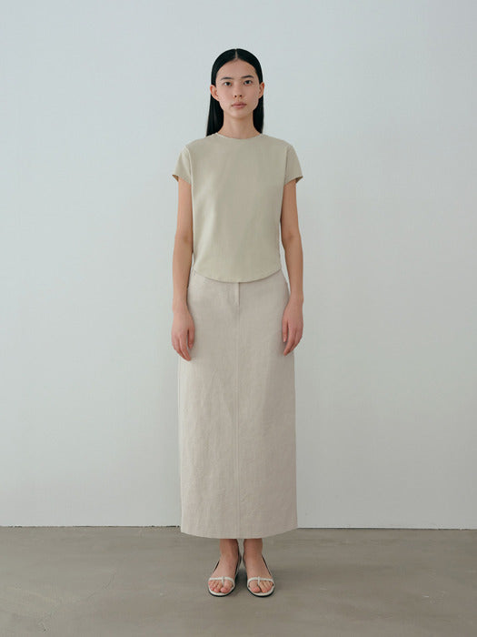 [moia] curved t-shirt (lime)