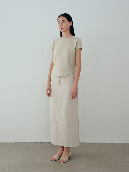 [moia] curved t-shirt (lime)