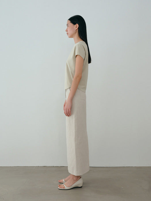 [moia] curved t-shirt (lime)