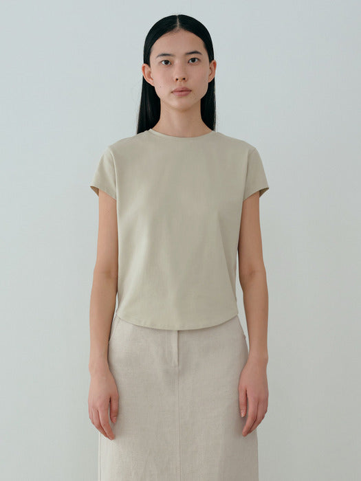 [moia] curved t-shirt (lime)