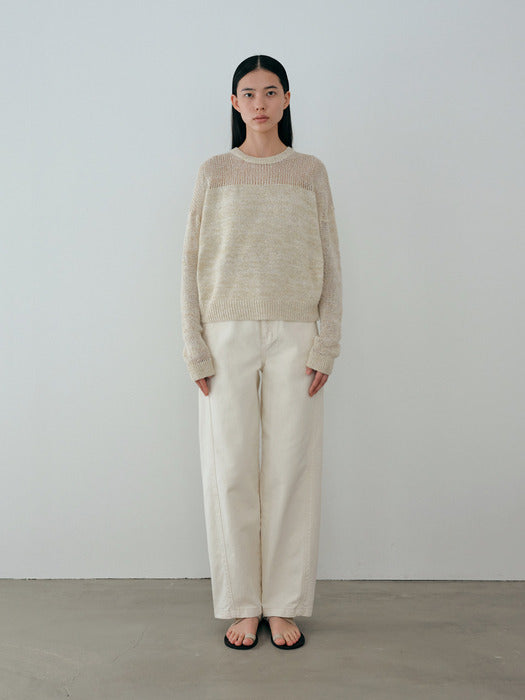 [moia] curved denim (cream)