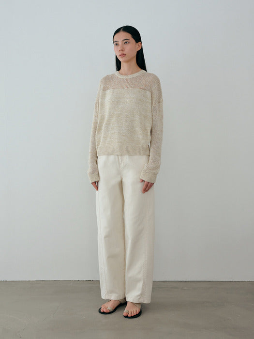 [moia] curved denim (cream)