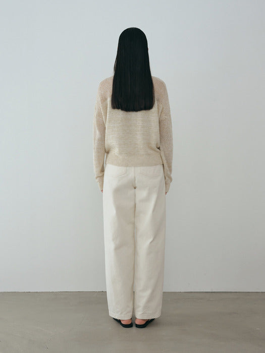 [moia] curved denim (cream)