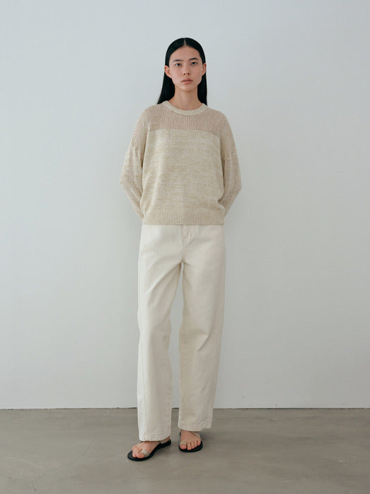 [moia] curved denim (cream)