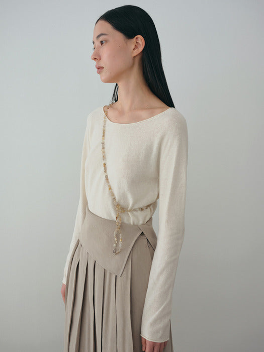 [moia] cotton roll knit (cream)