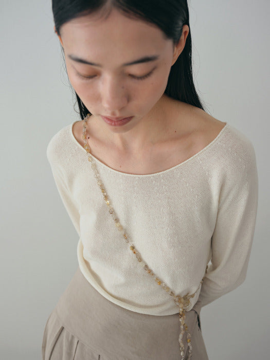 [moia] cotton roll knit (cream)