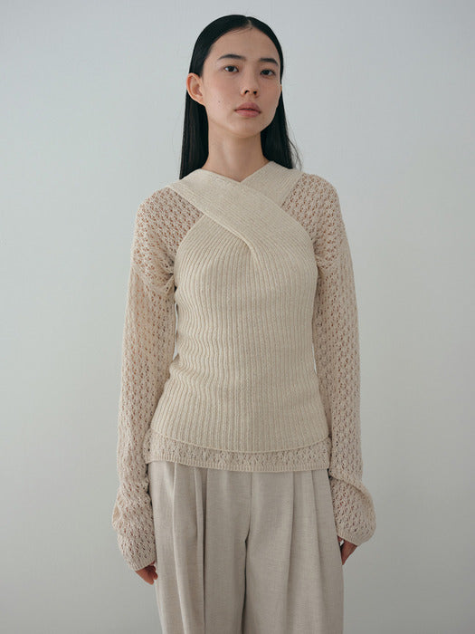 [moia] x wrap sleeveless (ivory)