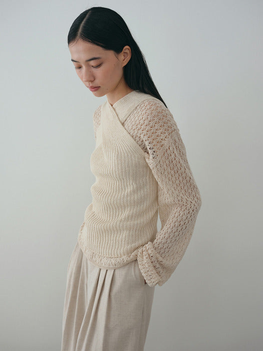 [moia] x wrap sleeveless (ivory)