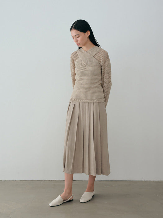 Moia x wrap sleeveless (pale khaki)
