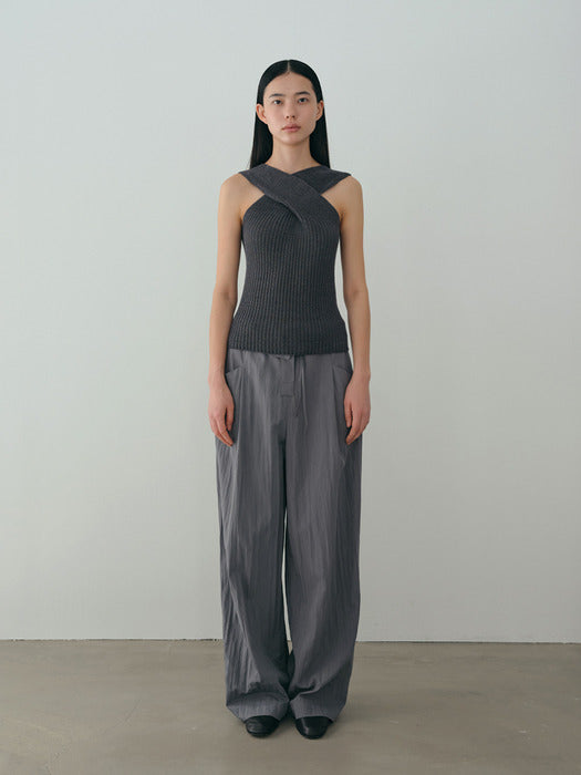 [moia] x wrap sleeveless (blue stone)