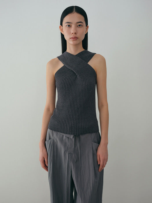 [moia] x wrap sleeveless (blue stone)