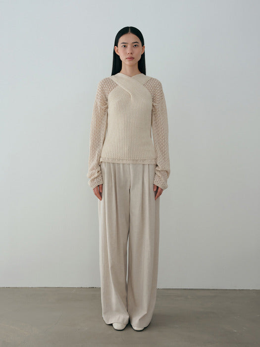 [moia] leaf long knit (ivory)