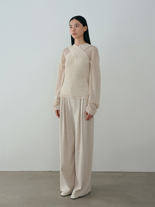 [moia] leaf long knit (ivory)