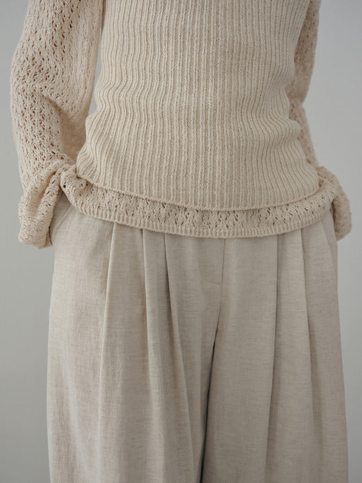 [moia] leaf long knit (ivory)