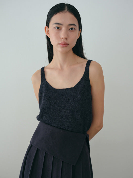 [moia] seed knit top (navy)