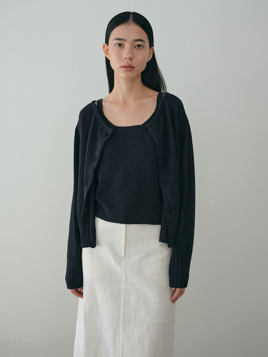 [moia] seed knit top (navy)