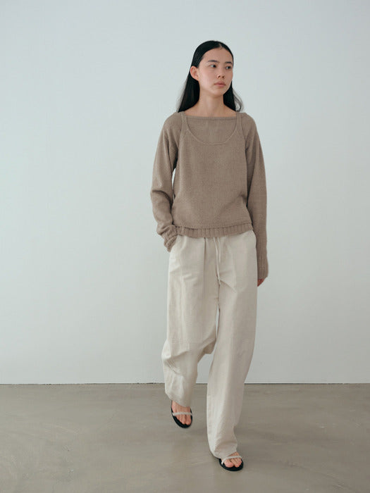 [moia] seed knit top (pale khaki)