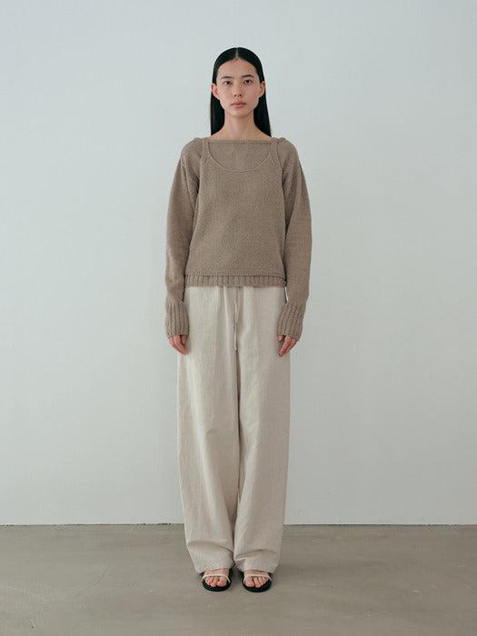 [moia] seed knit top (pale khaki)