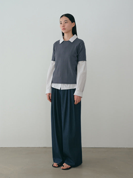 [moia] cotton half knit (blue stone)