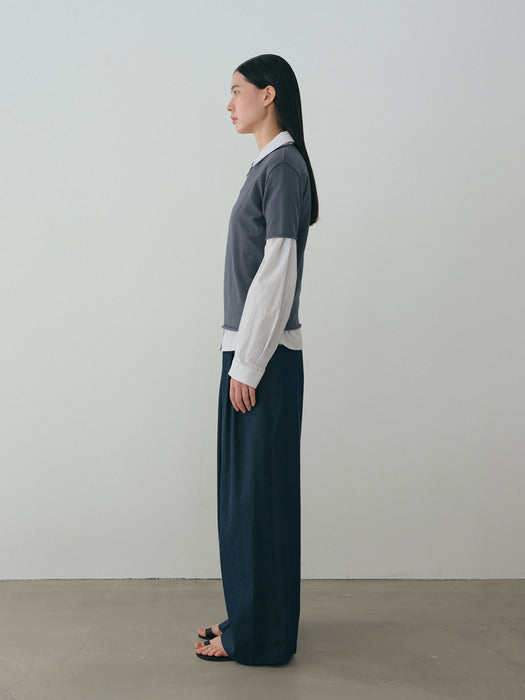 [moia] cotton half knit (blue stone)