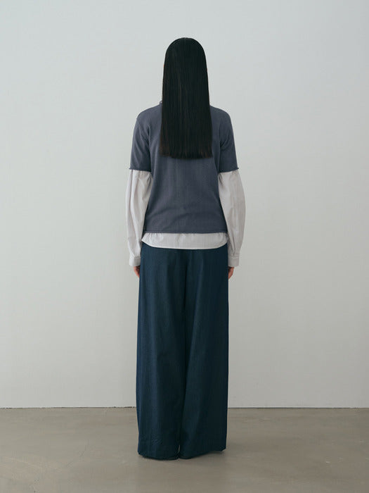 [moia] cotton half knit (blue stone)