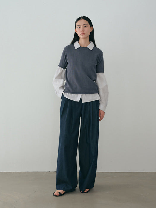 [moia] cotton half knit (blue stone)