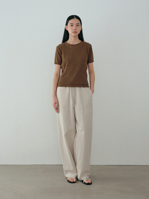 [moia] cotton half knit (sand brown)