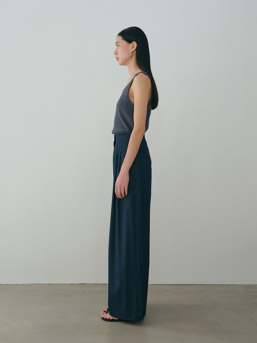 [moia] ribbed knit top (blue stone)