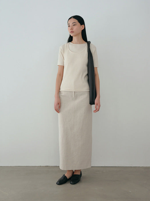 [moia] ribbed knit top (ivory)