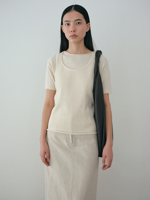 [moia] ribbed knit top (ivory)