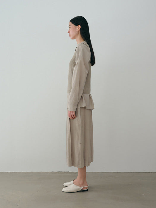 [moia] ribbed knit top (pale khaki)