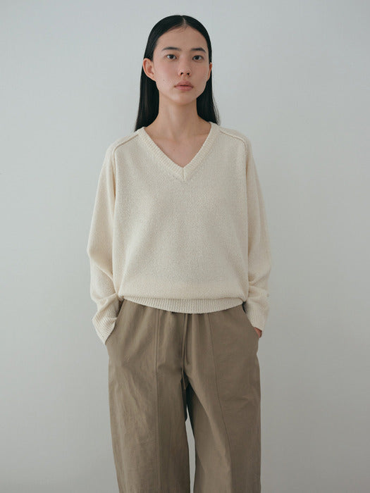[moia] paper v-neck knit (ivory)