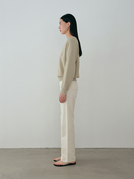 [moia] paper v-neck knit (lime)