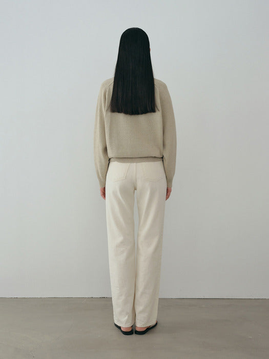 [moia] paper v-neck knit (lime)